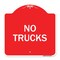 Signmission Designer Series Sign-Truck Sign No Trucks, Red & White Aluminum Sign, 18" x 18", RW-1818-22786 A-DES-RW-1818-22786 - alternate 1